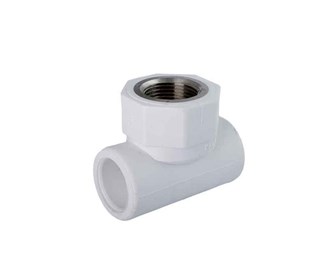 Polypropylene metal bushing tee