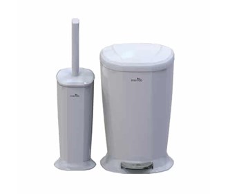 Verona pedal toilet brush and trash can