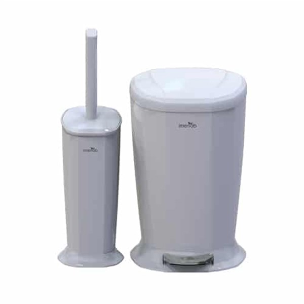 Verona pedal toilet brush and trash can